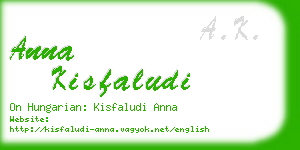 anna kisfaludi business card